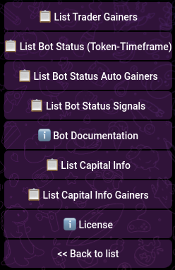 List Menu Options